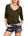 Haola Women's Casual Irregular Hem T-Shirt Juniors Funny Tees Fall Long Sleeve Tops