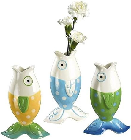 Grassland Roads Silly Beach Themed Fish Posie Vases - Set of 3