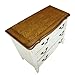 Home Styles French Countryside White and Oak Finished Four Storage Drawers Constructed from Hardwood Solids with Oak Veneers with Detailed Brass Hardware