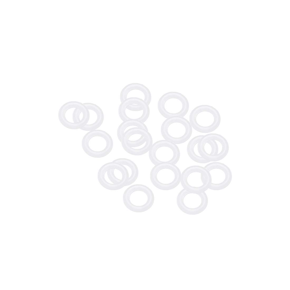 sourcing map Silicone O-Rings, 6.5mm OD 3.5mm ID 1.5mm Width VMQ Seal Gasket for Compressor Valves Pipe Repair, White, Pack of 20