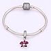 SOUKISS Fushcia Orchid Charms 925 Sterling Silver Charms with Cz Stone and Enamel for European Charms Bracelet