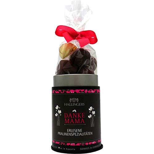 Hallingers Danke Mama - Muttertagsgeschenk Pralinen Geschenk handmade ohne Alkohol aus Edelkakao zum Muttertag für Mama (Dose) - Valentinstag als Geschenk für ihn & Geschenk für sie | Danke Jahrestag – Bild 2