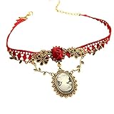 TOPUNDER Cameo Red Rose Lace Fashion Necklace Jewelry Women Gift Xmas Pendant by