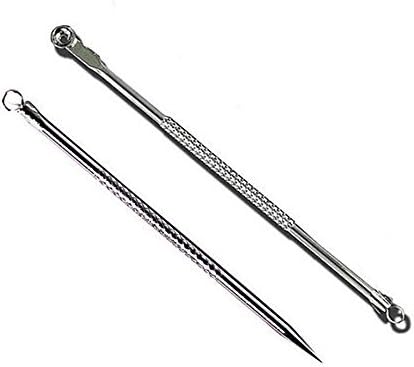 shoebox Stainless Steel Blackhead Remover Needle Round & Pointed Tip (Pack Of 2)