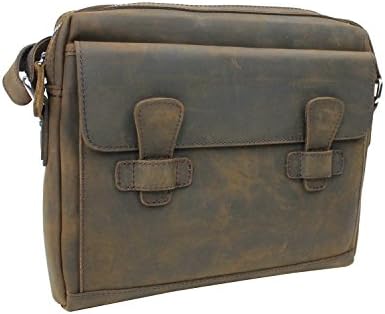 Vagabond Traveler 13 " Cowhide Leather Messenger Shoulder Bag LM05. Distress