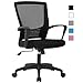 Ergonomic Office Chair, Mid Back Desk Chair Mesh Computer Chair Executive Rolling Swivel Adjustable Task Chair with Lumbar Support Armrest for Adults Women,Black