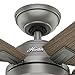 Hunter Fan 54 inch Contemporary Matte Silver Indoor Ceiling Fan with Light Kit and Remote Control (Renewed)