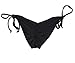 CROSS1946 Sexy Brazilian Ruched Semi Thong Bikini Bottom Women Tie Side By UPS M;Black
