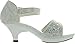 Shoe Dezigns Jan 14KM Little Girls Rhinestone Heel Platform Dress Sandals Silver