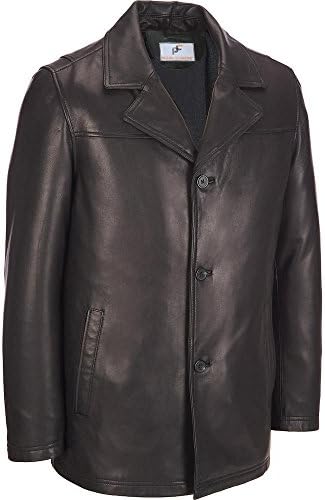 Figura Fashionz Lambskin Leather Coat - Genuine Hipster Leather Short Body Coat for Men - Black Leather Coat