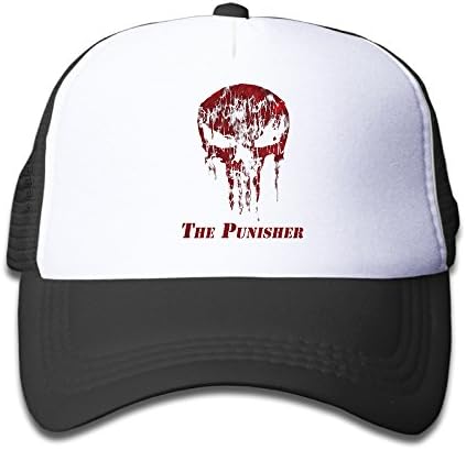 Kidâ€˜s The Punisher Bloody Skull Logo Marvel Classic Trucker Flat Bill Snapback Cap