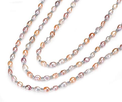 Amazon Co Jp F Bird 淡水パール ロングネックレス レディース ネックレスパール 淡水真珠 パーティーネックレス 結婚式 アクセサリー プレゼント 女性 ジュエリー 多様な付け方 マルチ 160cm 3連可 ジュエリー