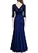 Miusol Women's Retro Floral Lace Vintage 2/3 Sleeve Slim Ruched Wedding Maxi Dress