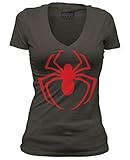 Juniors: Spiderman - Red Logo (Deep V) Juniors (Slim) T-Shirt Size M