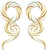 BodyJ4You Glass Spiral Tapers, 2 Pieces Candy Cane Glass Plugs 2G-14mm (2 Pieces)