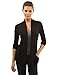 PattyBoutik Women's Open Front Pockets Cardigan (Black M)