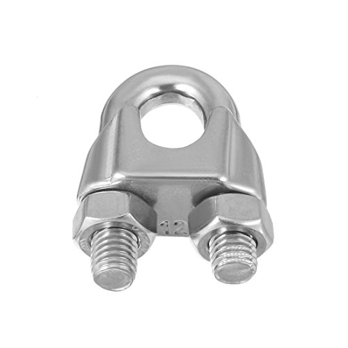 SamIdea 3-Pack M12 1/2" 304 Stainless Steel Saddle Clamp Cable Wire Rope Clip Fastener