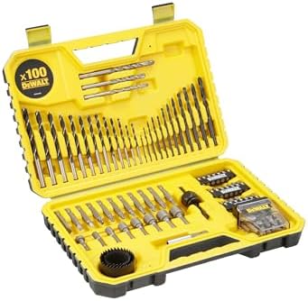 DEWALT 100-Piece Combination Drill Bit Set, Precision Ground HSS