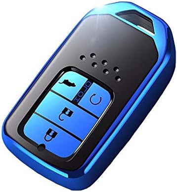 Lightpurple Honda Key Fob Cover Full Protection Key Fob Case with Key Chain Compatible Remote Control Smart Accord CIVIC JADE CRIDER XRV AVANCIER CRV (Color : Blue, Style : With Metal)
