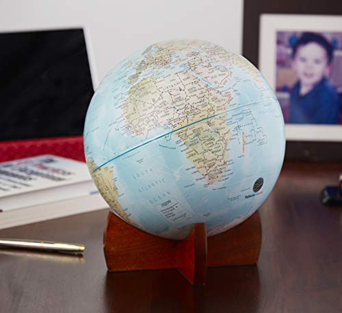 10" Pick Up Retro World Globe on Wooden Stand