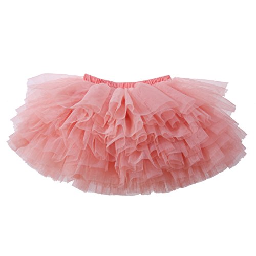 elamccor Baby Girls' Tutu Skirt Toddler 6 Layered Tulle Tutus Lotus Root Pink, 4-5T