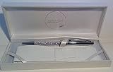 Maranda-Ti Silver Swarovski Crystal Black Ink Ball Pen Gift For Ladies - Lightweight Ballpoint 22g - Silver Case 18 x 8 cms - Luxury Silver Cover