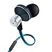GOgroove Blue In-Ear Earbud Headphones with Hands-Free Calling Microphone, Tangle Free Cord and Noise Isolation - In Line Controls for Music & Calls & 4 sets of Gel Ears for Custom Comfort