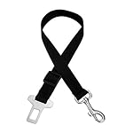 Fypo Pet Dog Car Seat Belts, Safety Harness Adjustable Buckle Travel Auto Vehicle Stabilizer Protector Guard Nylon Fabric With Metal Clips 15"- 24.5" L, Black (Large)