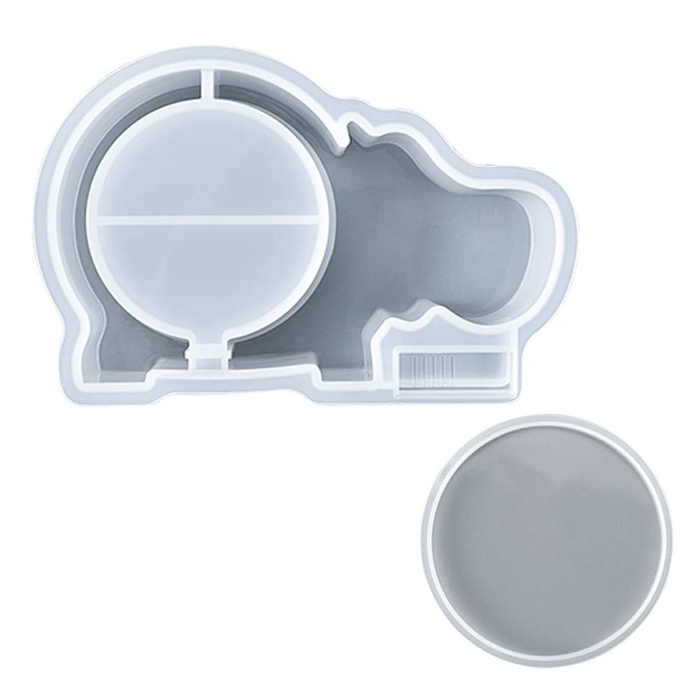 Piggy Bank Resin Molds Storage Elephant Hippo Pig Silicone Mold Coin Holder Molds Resin Jewelry Box Epoxy Mould DIY Crystal Agate Casting Mold for Coins, Jewelry Organizer