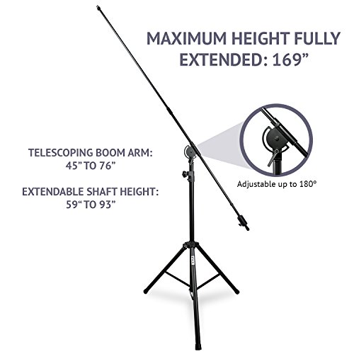 LyxPro SMT1 Professional Microphone Stand Heavy Duty 93” Studio