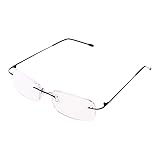 liumiKK Men's Titanium Alloy No Rim Reading Glasses