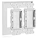 Fosmon 2-Gang Wall Plate, Brush Style Opening Passthrough Low Voltage Cable Plate In-Wall Installation for Speaker Wires, Coaxial Cables, HDMI Cables, or Network/Phone Cables - 2 PACK