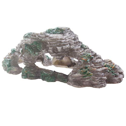 Emours Turtle Hideout Basking Rocks Bearded Dragon Accessories Reptile Amphibian Fish Tank Decor Small - Thumbnail 4