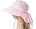 Ls Lady Womens Summer Flap Cover Cap Cotton Anti-UV UPF 50+ Sun Shade Hat with Bow. Adjustable Hat (One Size,0 Pink)