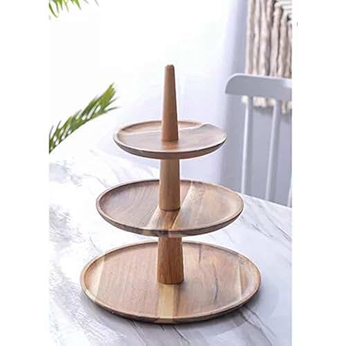 acacia wood cake stand