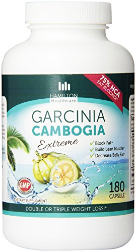 Hamilton Healthcare 75% Hca Super Strength Garcinia Cambogia Extreme Fast Acting Capsules, 180 Count