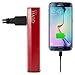 Halo Pocket Power Starlight 3000mAh Power Bank with Flash Light, Red