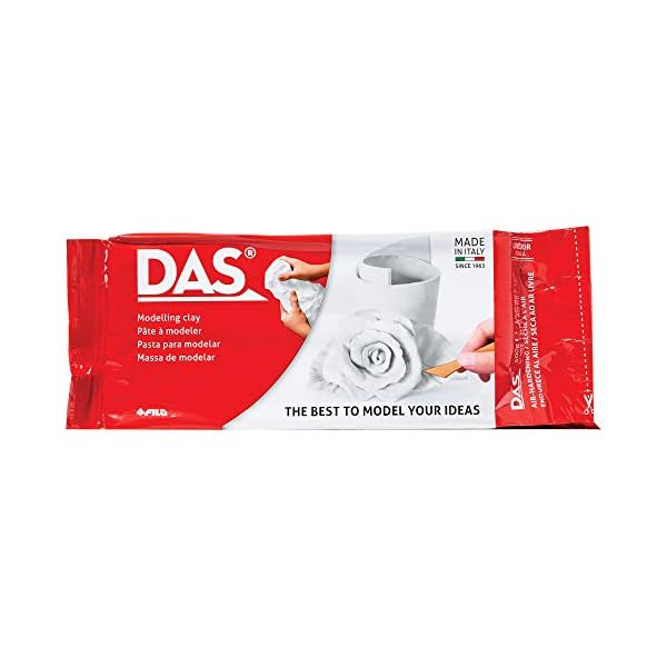 DAS White 500 g Air Hardening Modelling Clay, Non Bake, Ready To Use, Suitable for All Ages, Ideal for Professionals…