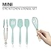 COOK with COLOR Set of Five Mint Green and Rose Gold Silicone Mini Kitchen Utensil Set