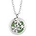 Snowflake Aromatherapy Oil Diffuser Magnetic Locket Pendant with Free 24” Chain Necklace, Pads and Great Hypoallergenic Property By Jenia