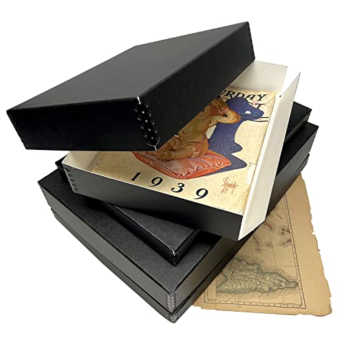 Lineco, 8x10 Museum Archival Storage Box, Drop Front Design with Metal