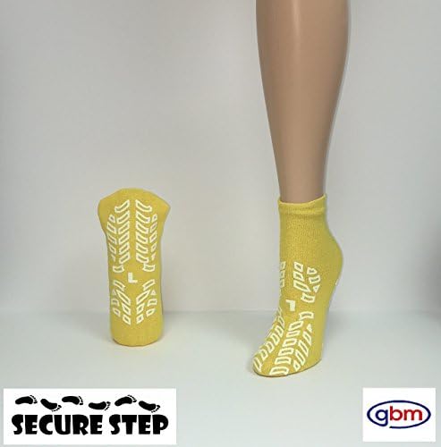 GBM Secure Step Double-Sided Tread Non Slip Safety Socks, 6 Pair