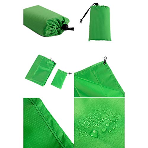 Gyswshh Solid Color Portable Outdoor Travel Waterproof Camping Picnic Mat Beach Blanket Green 1.4x1.5M