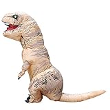 Halloween Inflatable T-Rex Dinosaur Dress Up Funny Simulation Luxury Cosplay Costume Suit (Child Size, Brown)