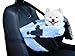 Blue Dog Booster Seat - Washable, Adjustable, Collapsible Pet Travel Carrier Bed - Safety Seat Belt Tether for Small Dogs, Puppies, and Pets up to 18 lbs