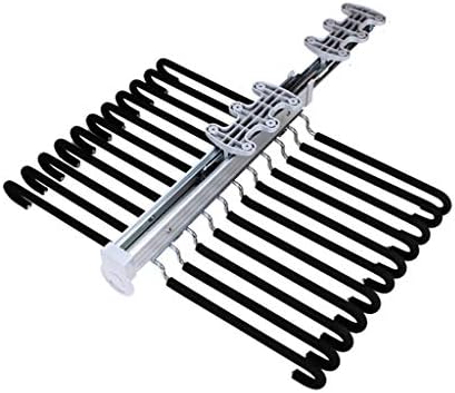 Black Pull Out Trousers Rack,Tie Holder Hanger Rail,22 Pairs of Pants Hangers for Wardrobe (48cm)