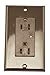 Leviton 5280 15-Amp, 125-Volt, Decora Plus Duplex Surge Suppressor Receptacle, Straight Blade, Industrial Grade, Self Grounding, Brown