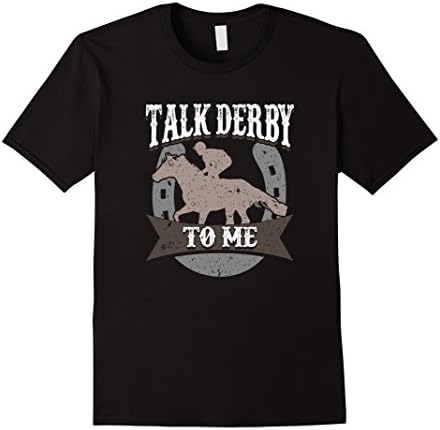 Mens "Talk Derby to Me" Funny Horse Racing T-Shirt Large Black
