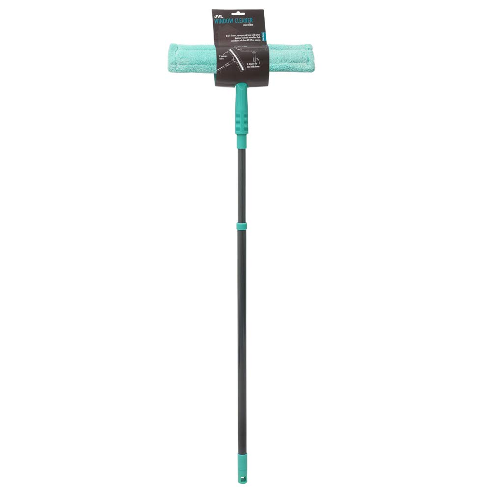 JVL 20-042TQ Super-Absorbent Window Cleaner with Extendable Pole, Turquoise/Grey