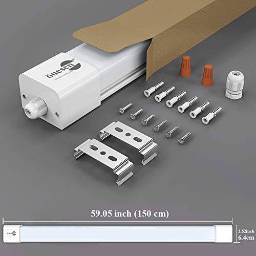 Öuesen Feuchtraumleuchte Led 150cm 45W LED Kellerlampe 4500LM, Werkstatt Deckenleuchte IP66 Wasserfest Led… – Bild 8